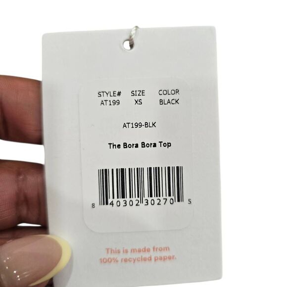 Andie The Bora Bora Bikini Swim Top Women's XS Black Bandeau Adjustable Straps - Picture 4 of 6